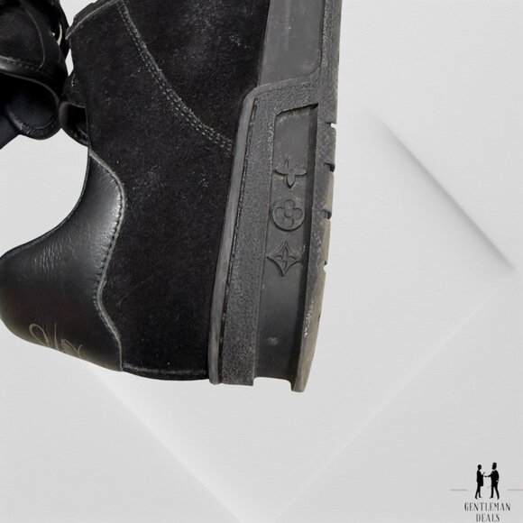 Louis Vuitton LV Trainer Sneakers  Black Suede Mens 9 LV 10.5 US Authentic - Picture 4 of 10